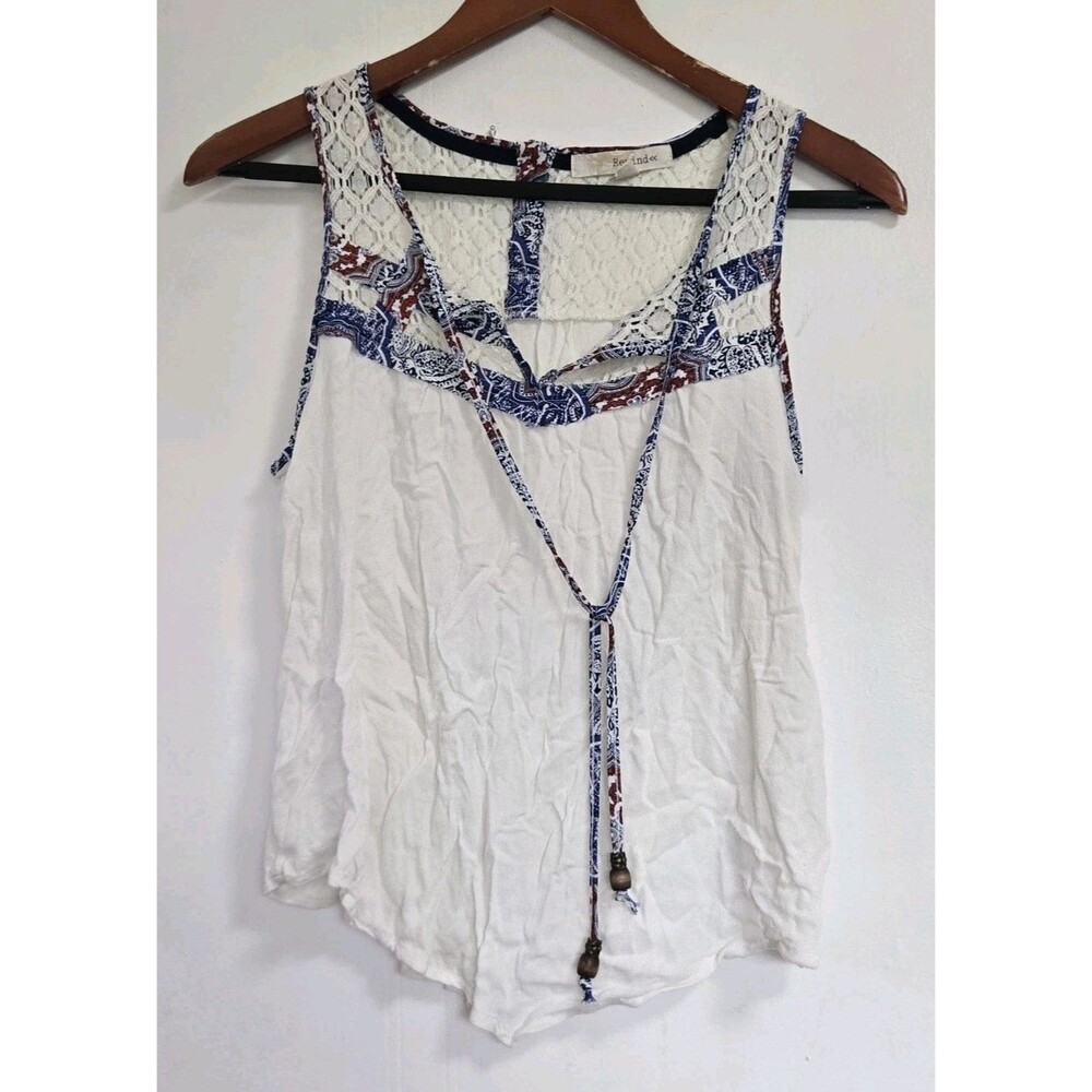 Rewind Blouse Womens M Boho Y2K Festival Retro Hipster Floral Lace Indie Granola